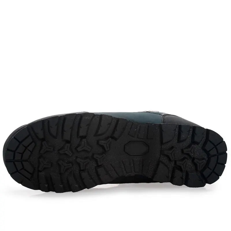 Men's mid-ankle hiking boot with waterproof upper and rugged traction sole