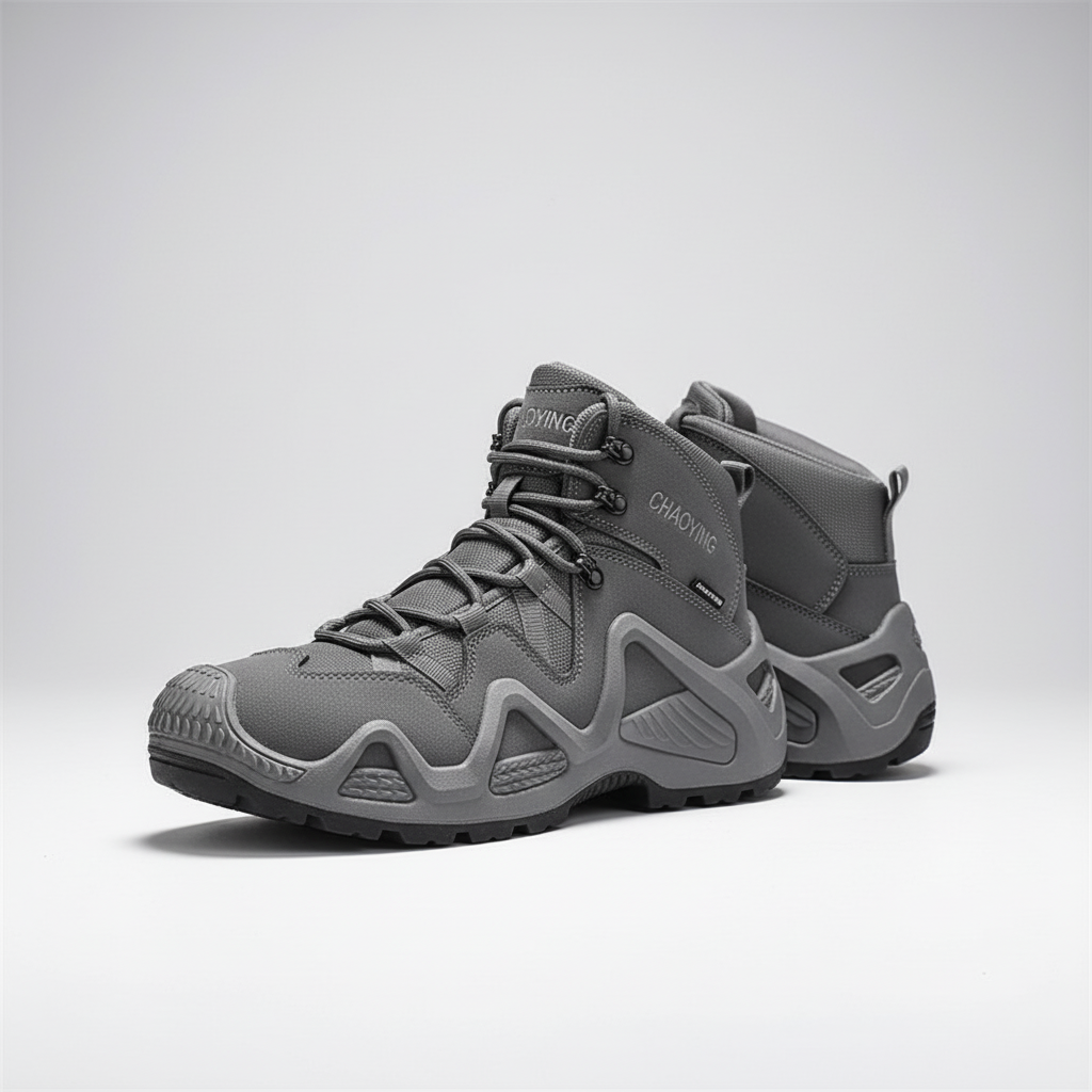 Waterproof tactical mid-ankle boot with breathable mesh lining