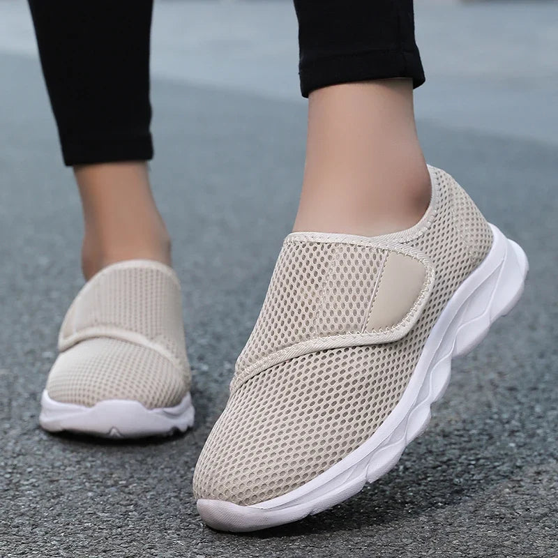 Orthopedic shoes wide-fit walking shoe with adjustable strap and roomy toe box