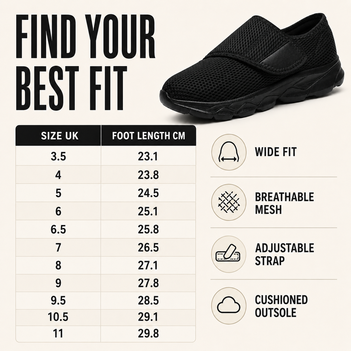 Celrien | Orthowalk Wide-Fit Adjustable Orthopedic Walking Shoe