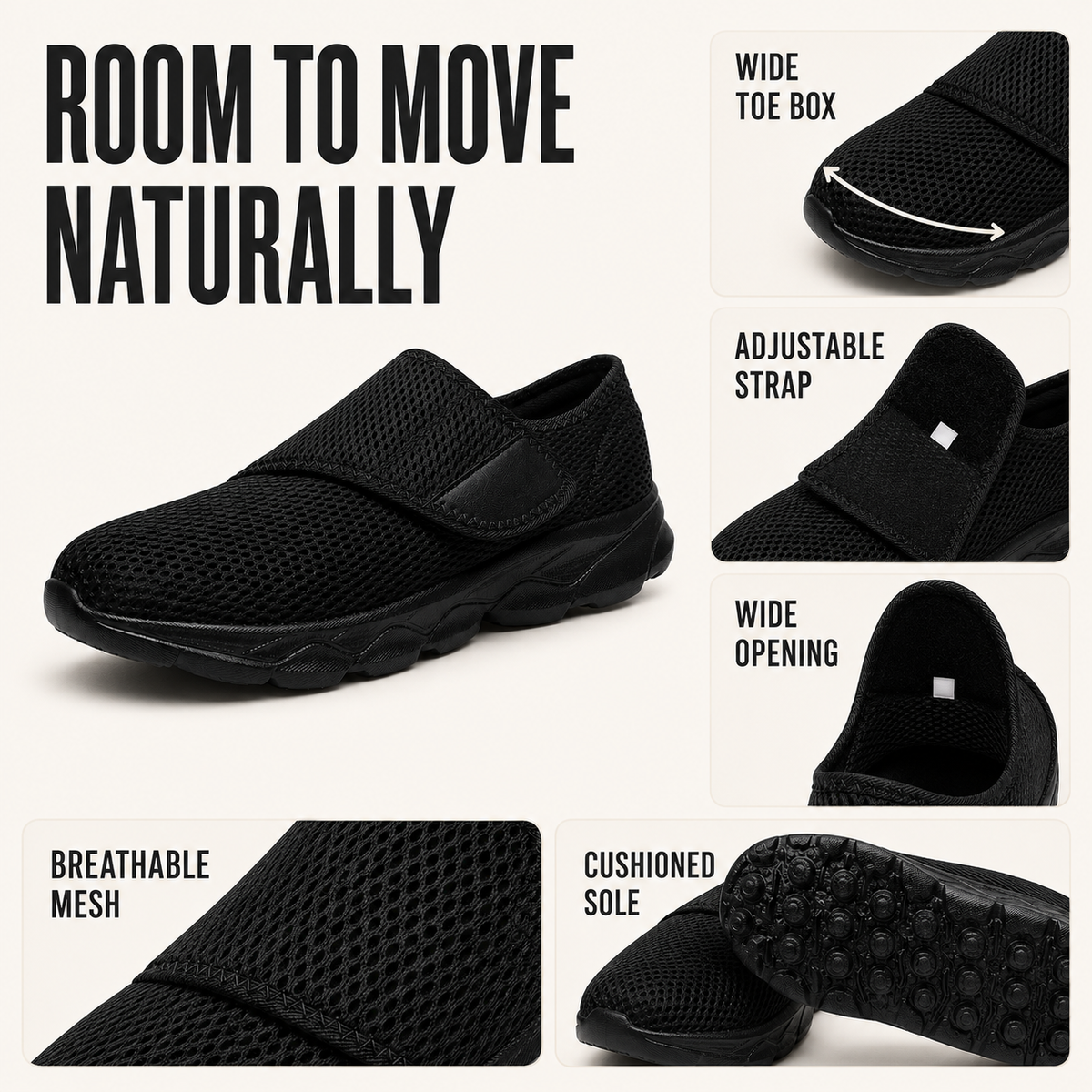 Celrien | Orthowalk Wide-Fit Adjustable Orthopedic Walking Shoe