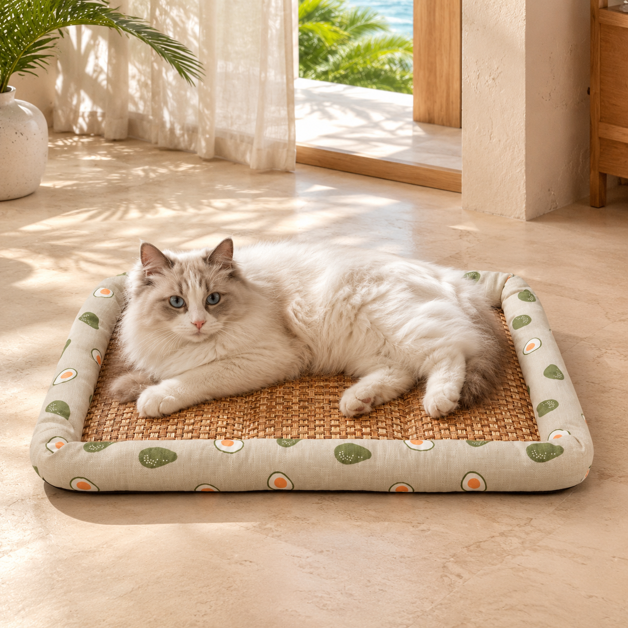 Celrien | Pawvelo Woven Rattan Cooling Pet Bed