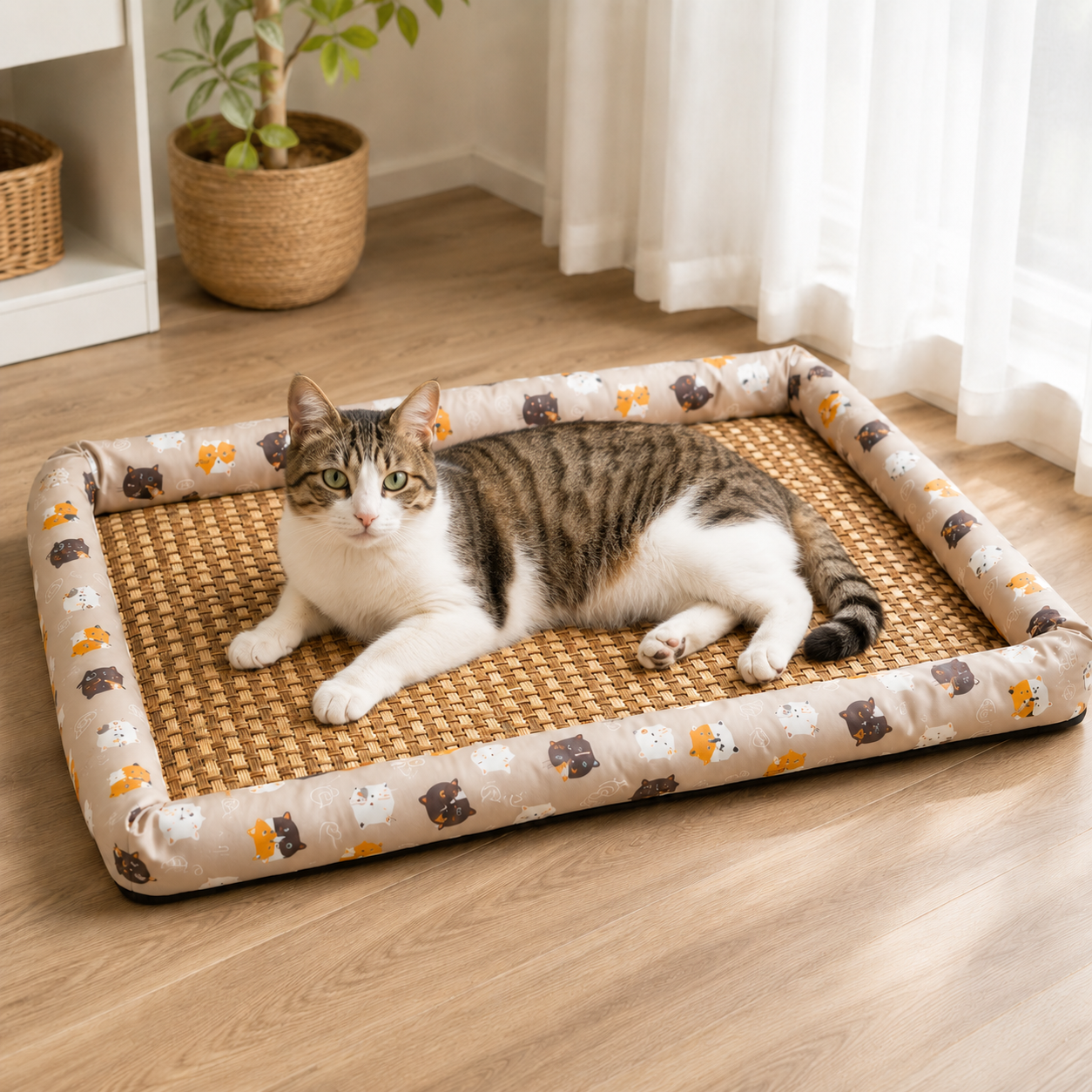Celrien | Pawvelo Woven Rattan Cooling Pet Bed