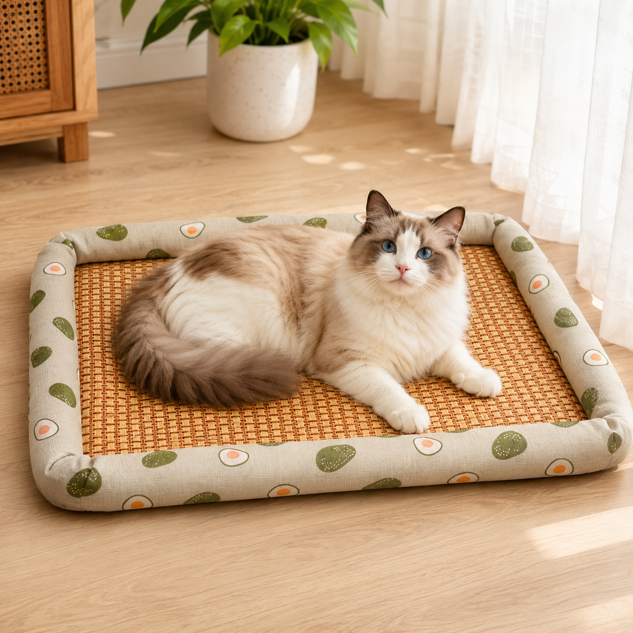 Celrien | Pawvelo Woven Rattan Cooling Pet Bed