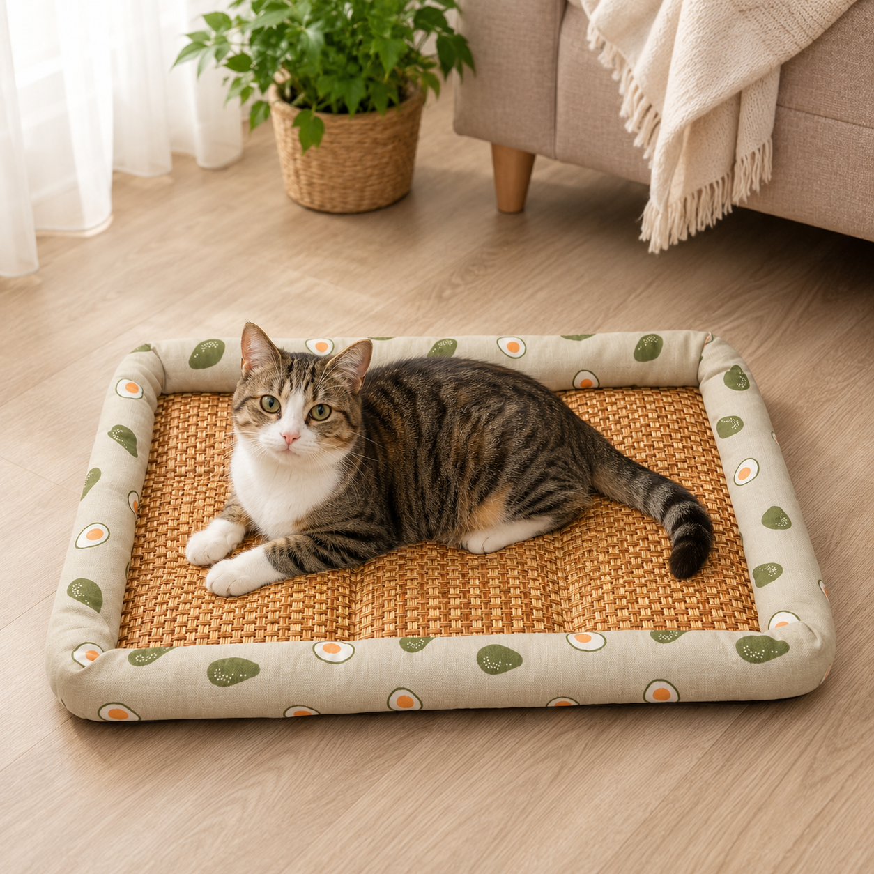 Celrien | Pawvelo Woven Rattan Cooling Pet Bed