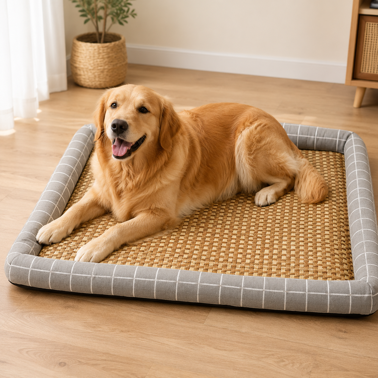 Celrien | Pawvelo Woven Rattan Cooling Pet Bed