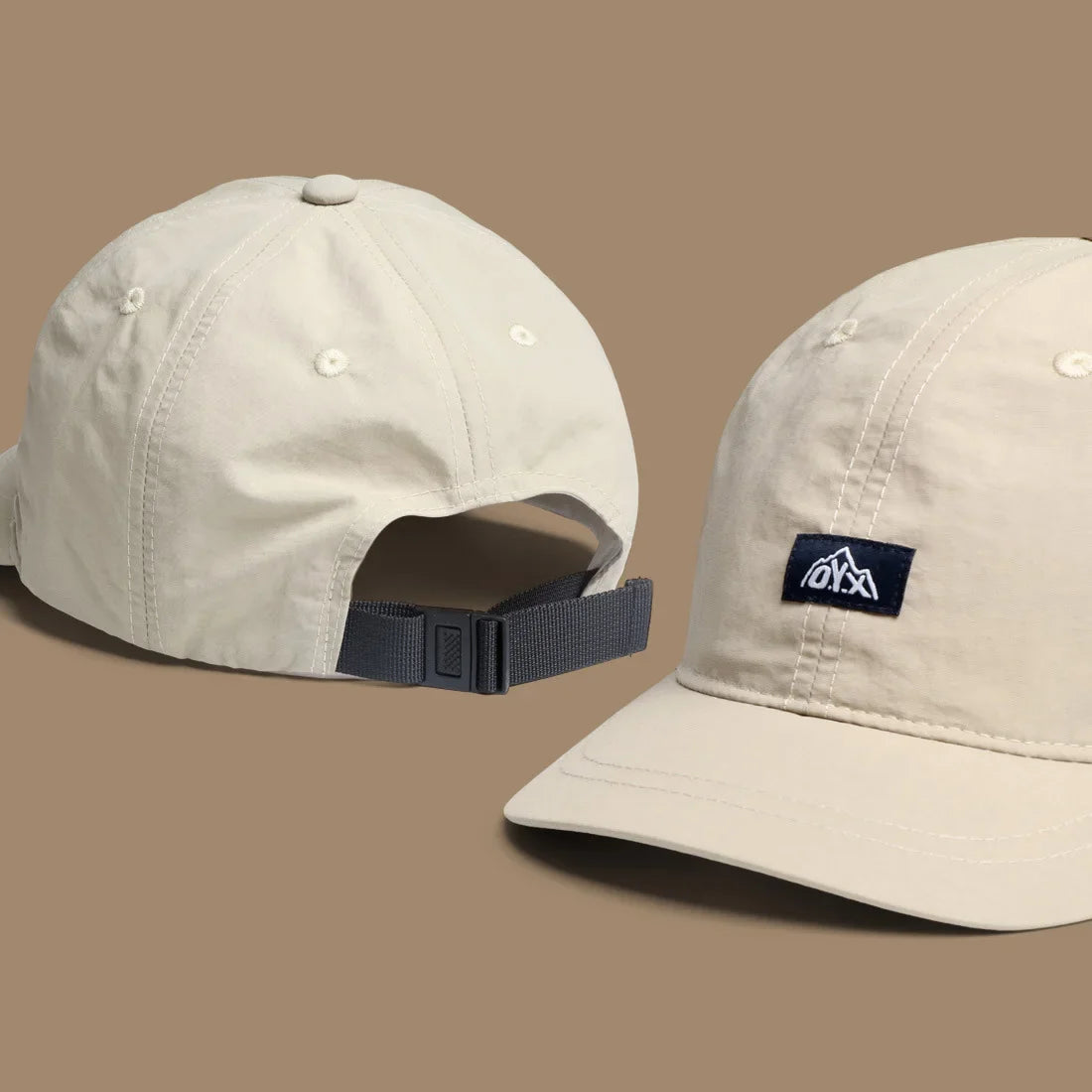 Retro baseball cap with short brim, adjustable strap, quick-drying fabric