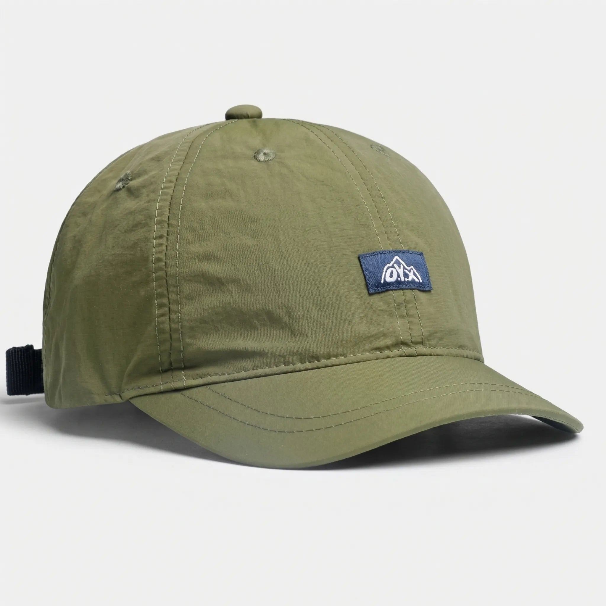 Retro baseball cap with short brim, adjustable strap, quick-drying fabric