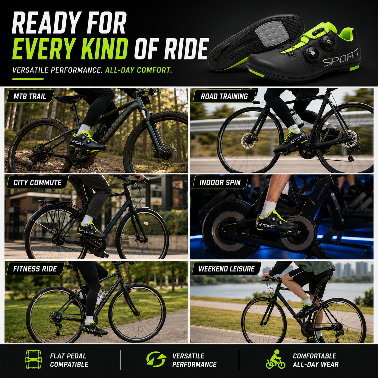 Celrien | Pedalyx Flat Pedal Lock-Free Cycling Shoe