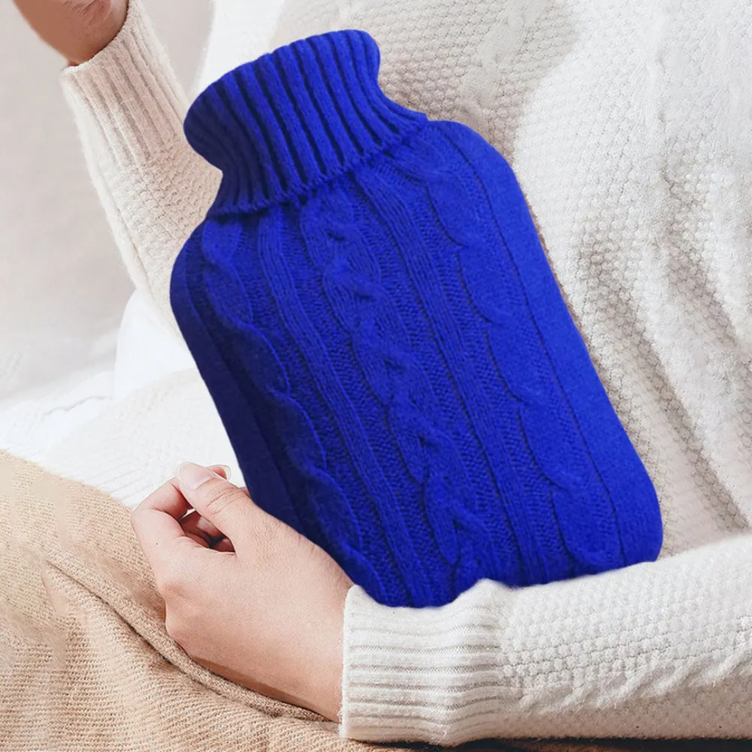 Hot water bottle 2L with ultra soft plush cover for warmth and pain relief