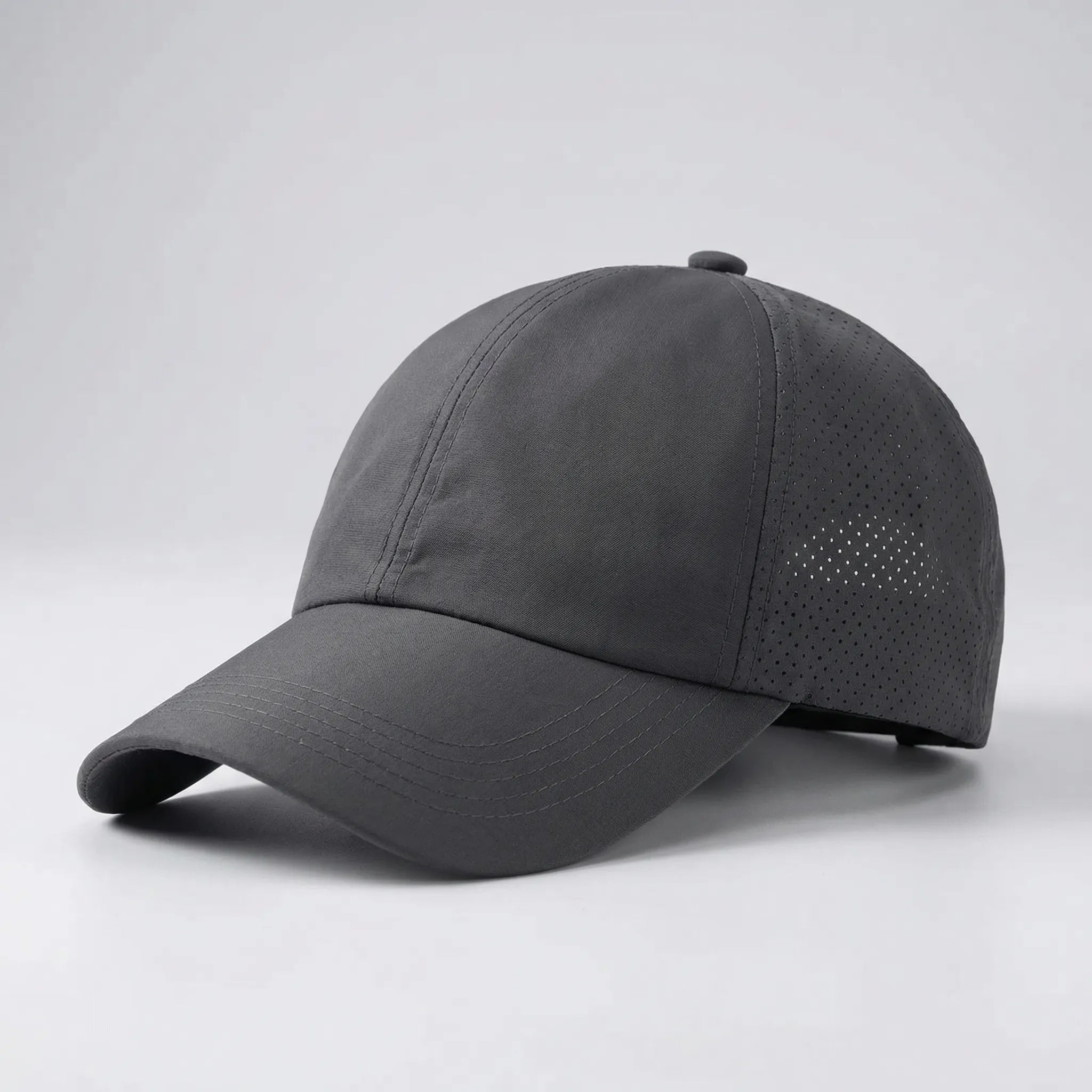 Ponytail baseball cap with crossback opening and structured duckbill brim