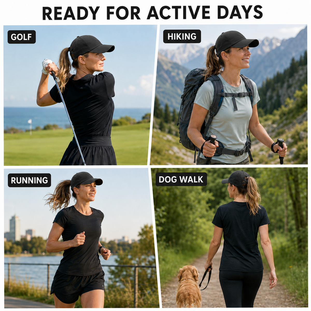 Celrien | Ponytaila Crossback Ponytail Sports Cap