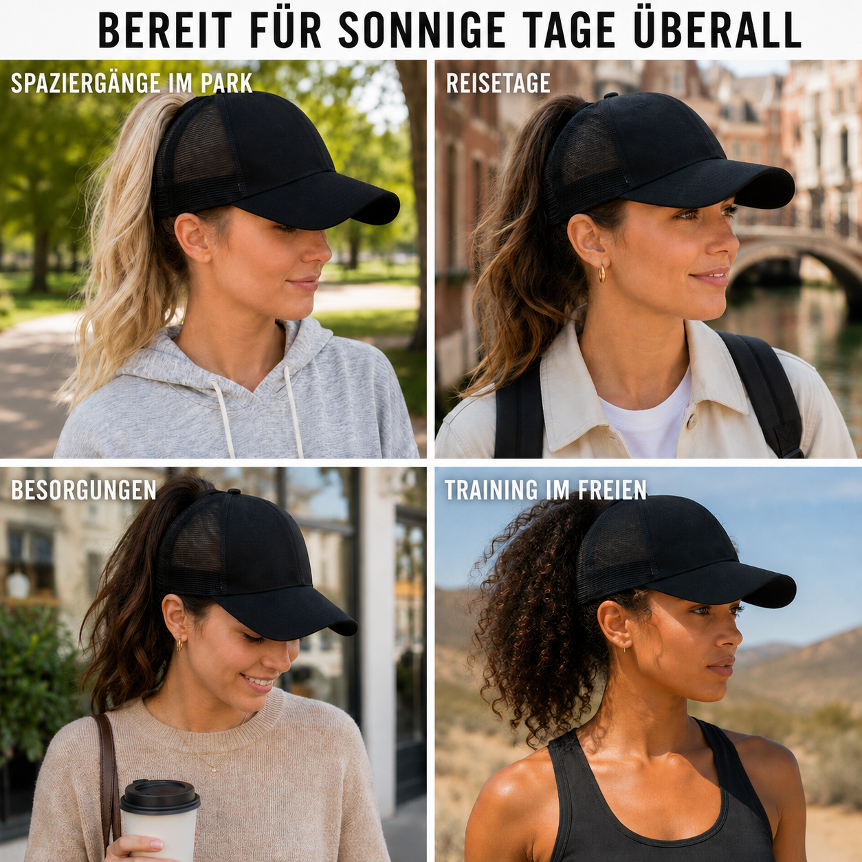 Celrien | Ponyxa Women's Baseball Cap with Ponytail Opening