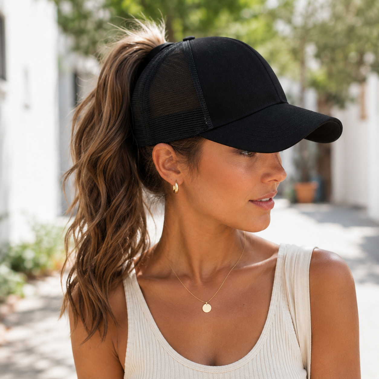 Celrien | Ponyxa Women's Baseball Cap with Ponytail Opening
