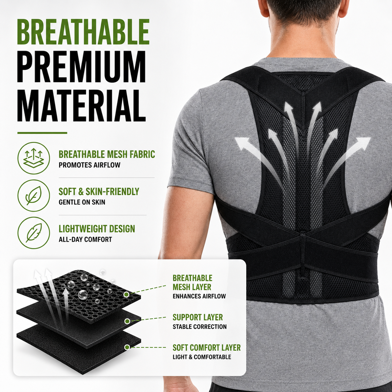 Celrien | PostuRise Adjustable Unisex Posture Brace