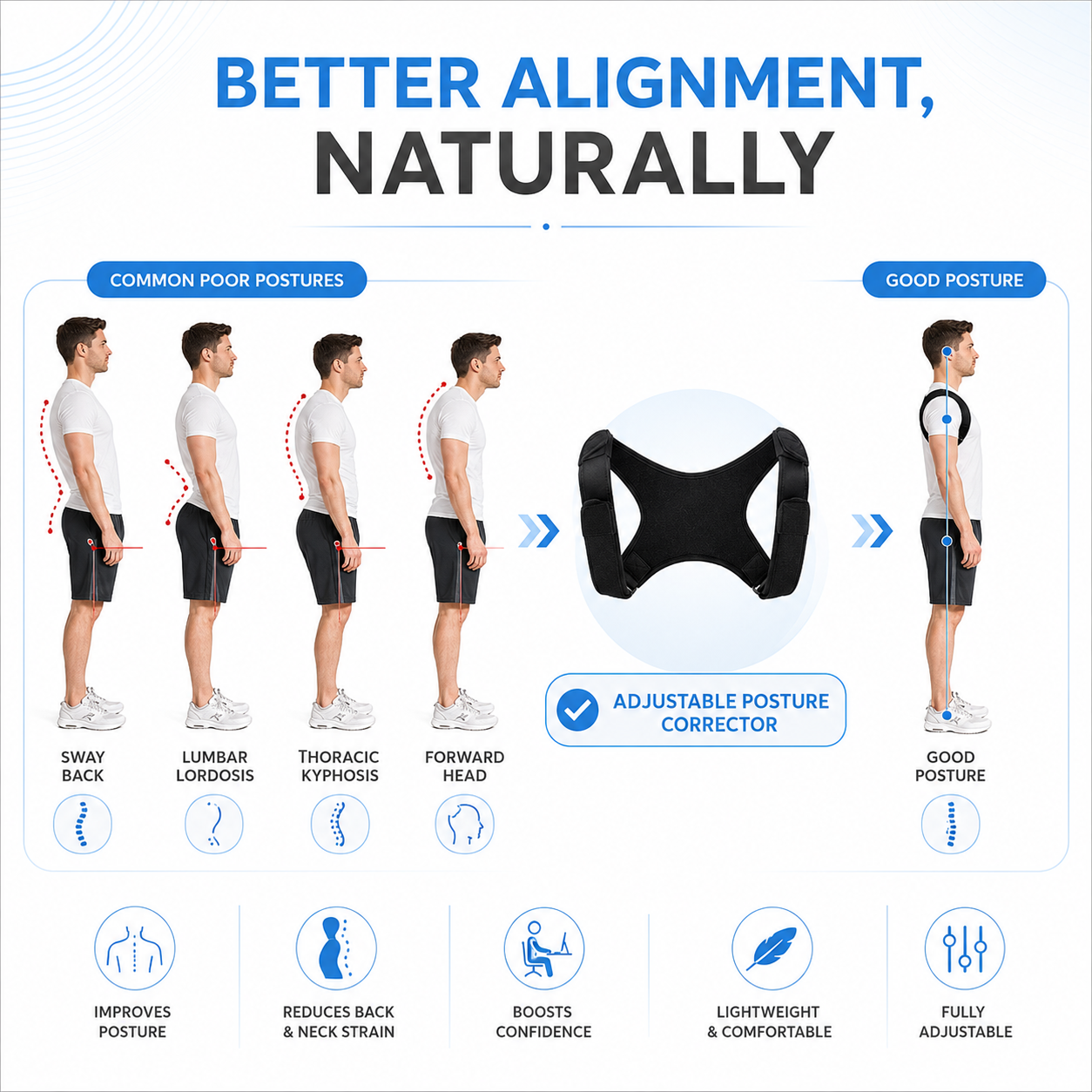 Celrien | PostuSure Adjustable Shoulder Posture Brace