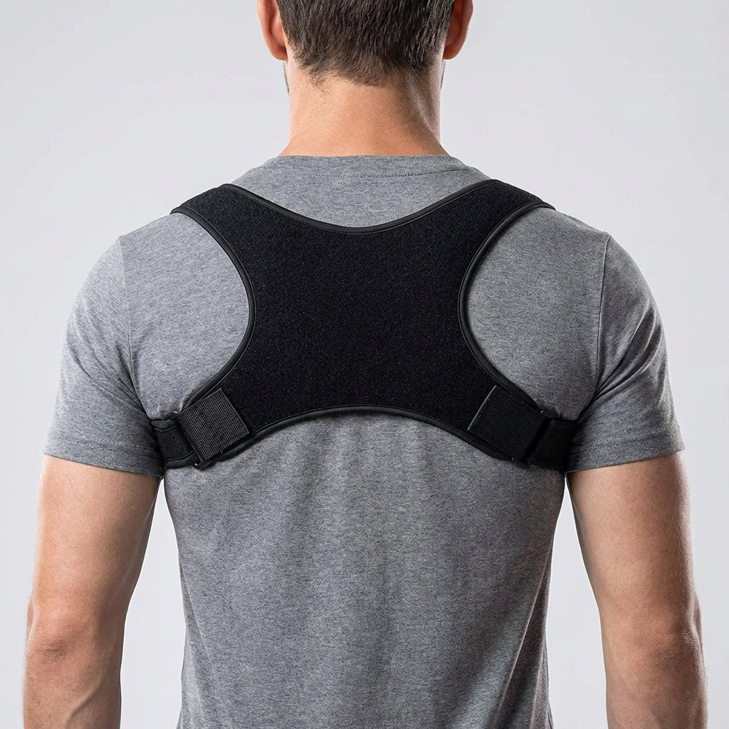 Adjustable shoulder posture brace with slim discreet design for back support