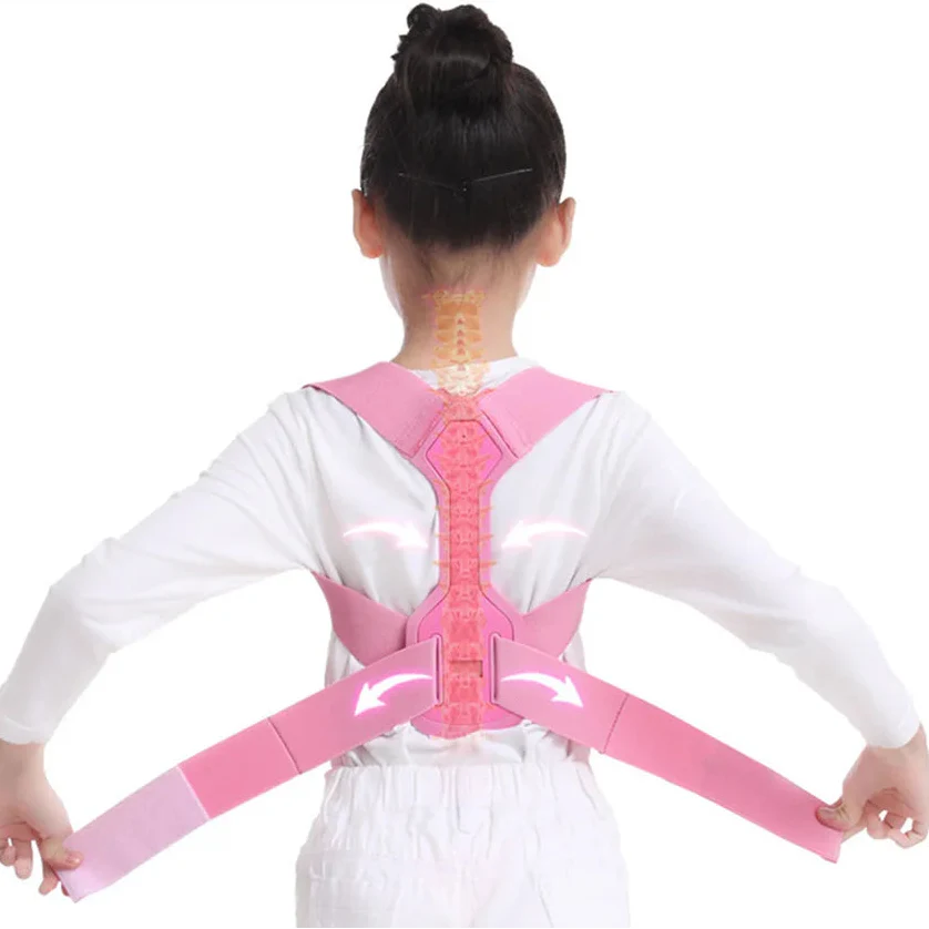 Kids adjustable posture corrector brace with shoulder support