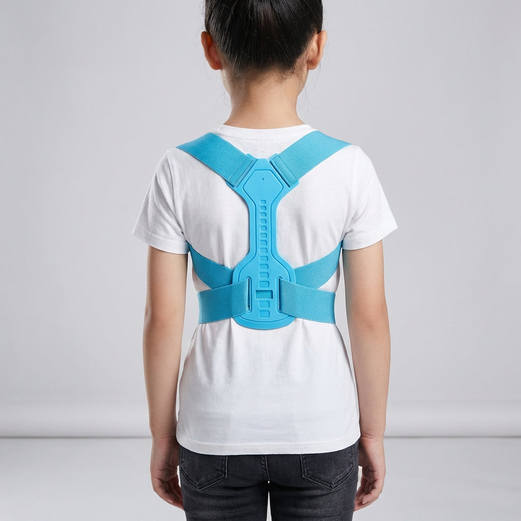 Kids adjustable posture corrector brace with shoulder support