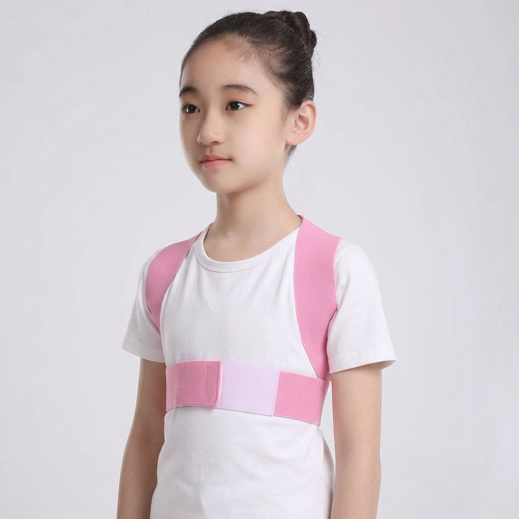 Kids adjustable posture corrector brace with shoulder support