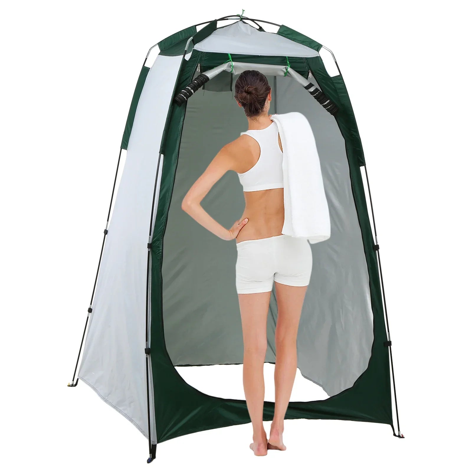 Pop-up privacy tent for camping, shower, changing, and portable toilet