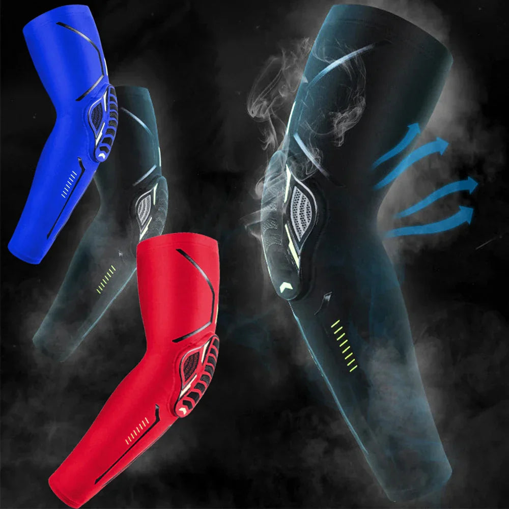 Sports compression sleeve with impact cushioning for knee and elbow support