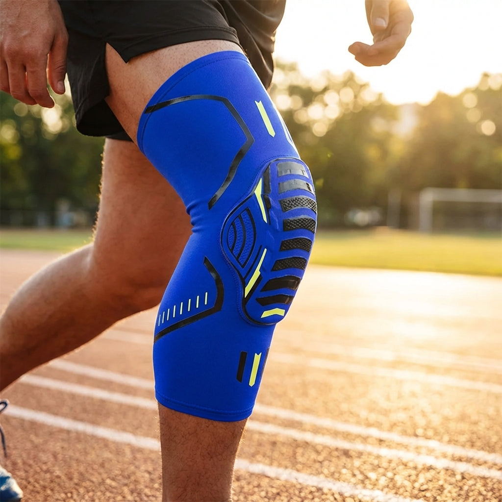 Sports compression sleeve with impact cushioning for knee and elbow support