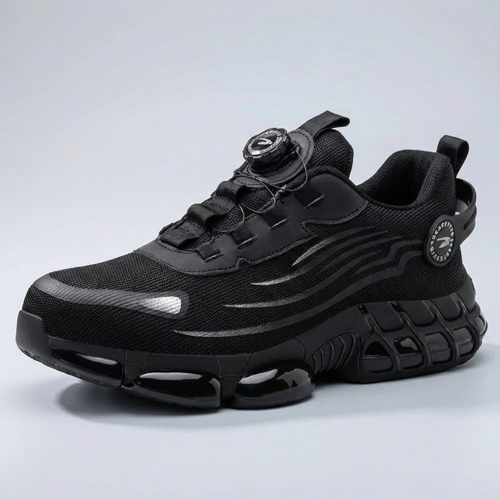 Lightweight breathable work shoe with anti-slip sole and dial closure