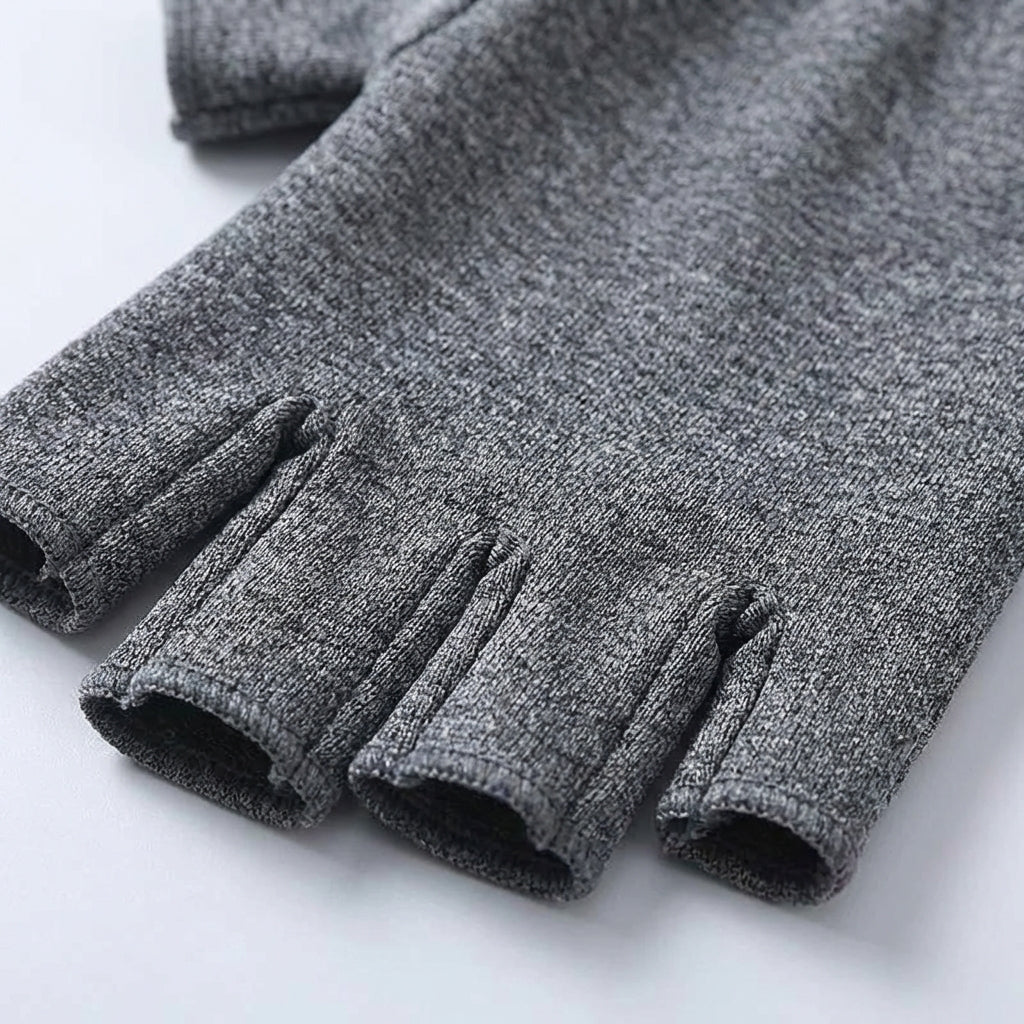 Half finger compression glove with wrist support for arthritis relief