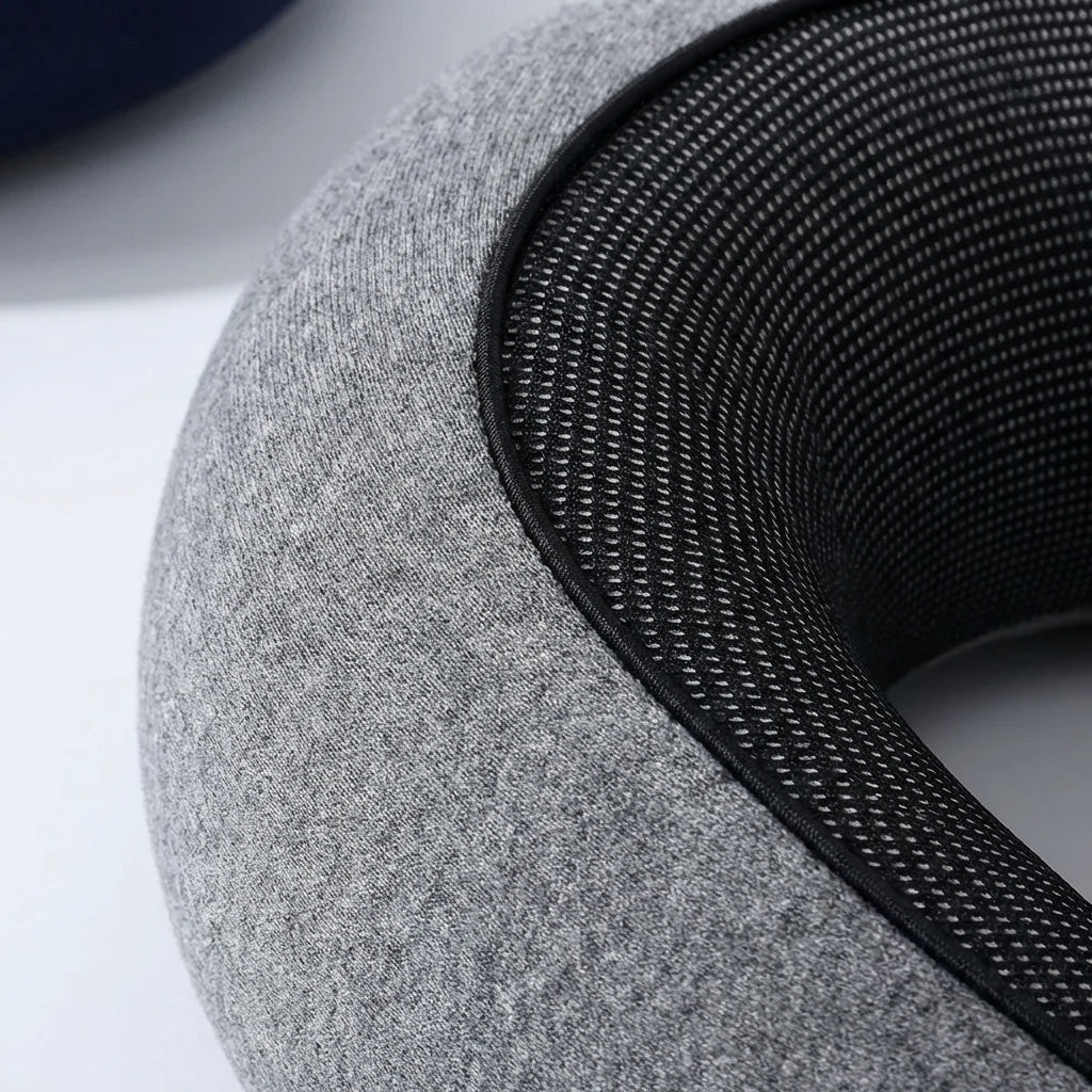 U-shaped travel neck pillow with memory foam responsive filling