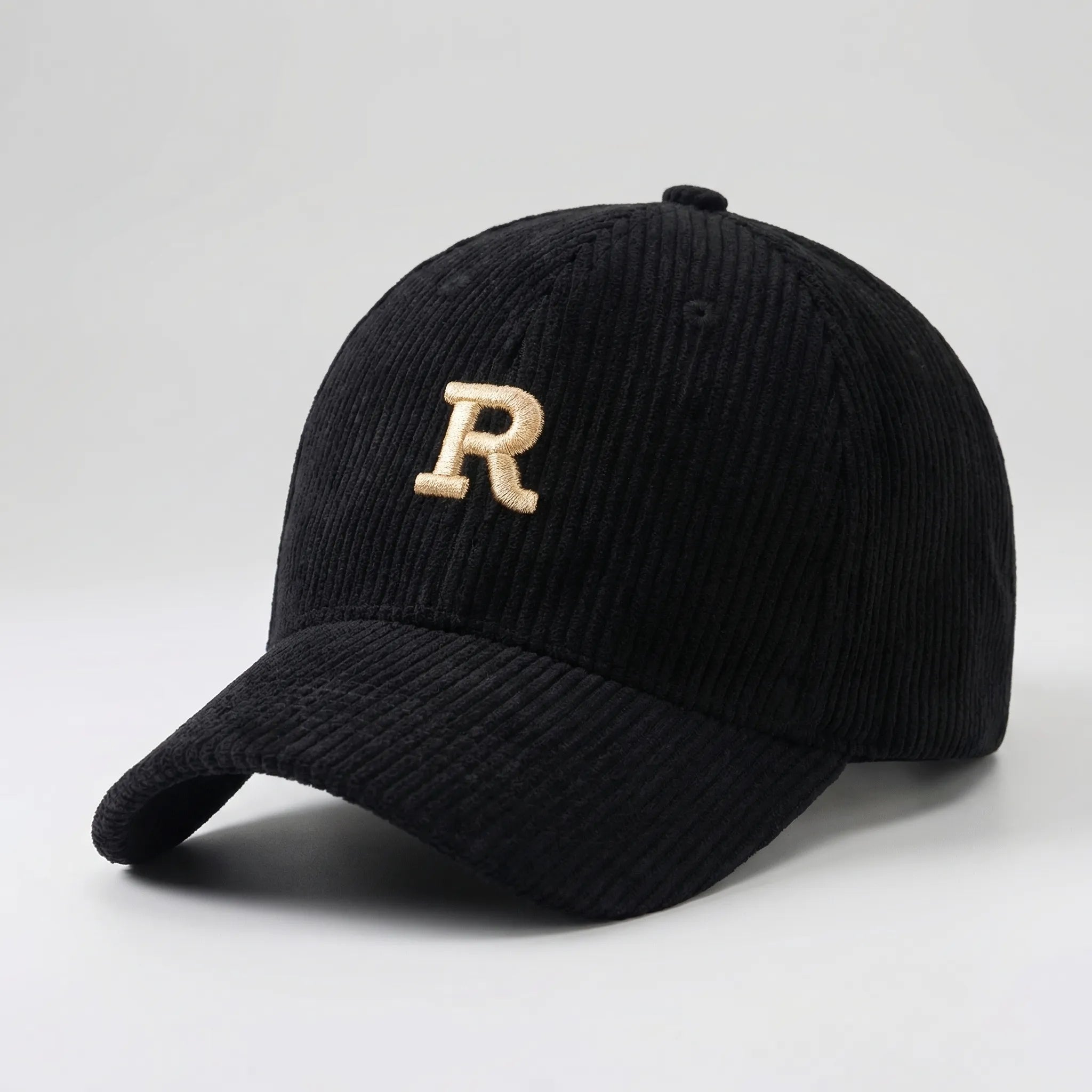 Structured baseball cap with 3D embroidered letter, ribbed polyester