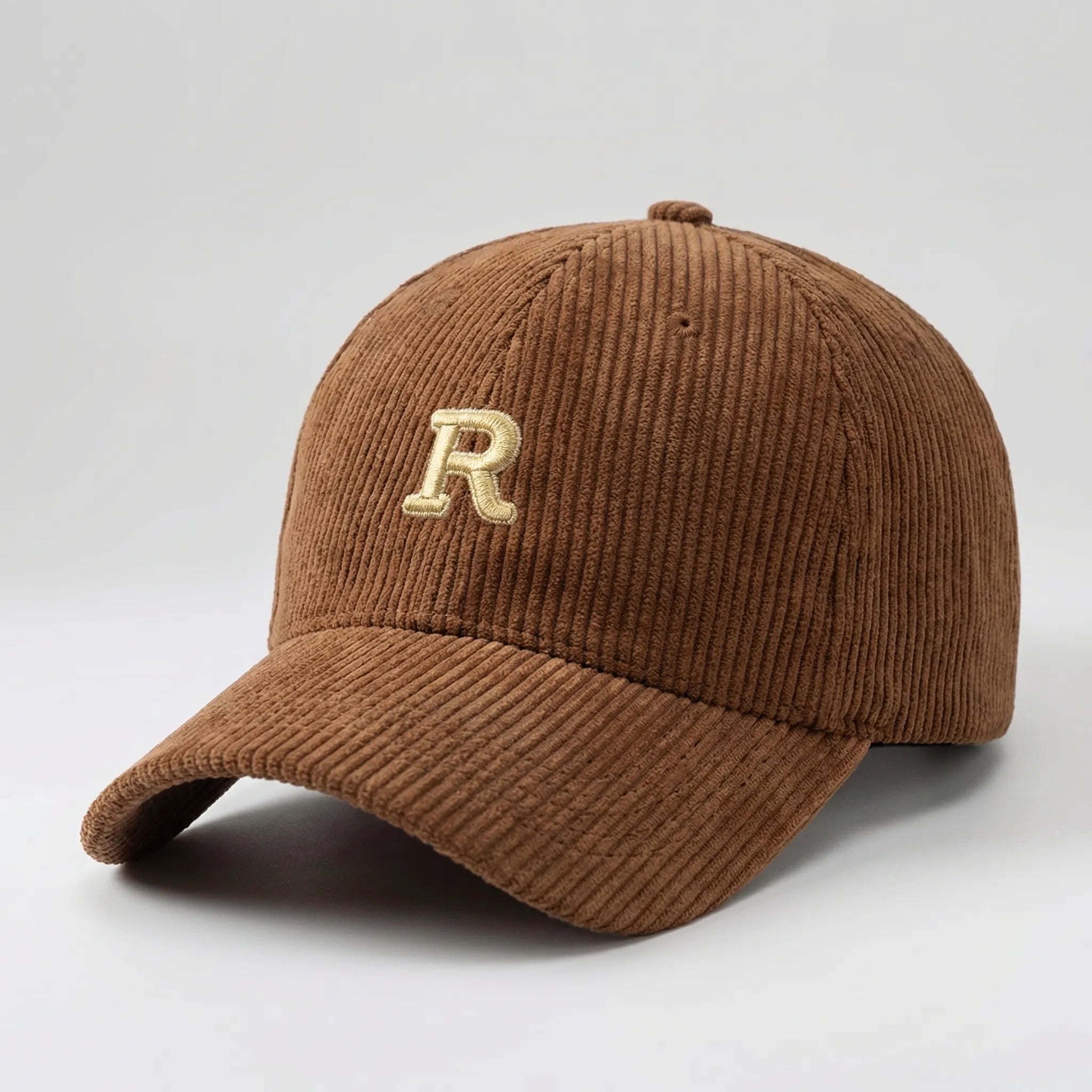 Structured baseball cap with 3D embroidered letter, ribbed polyester