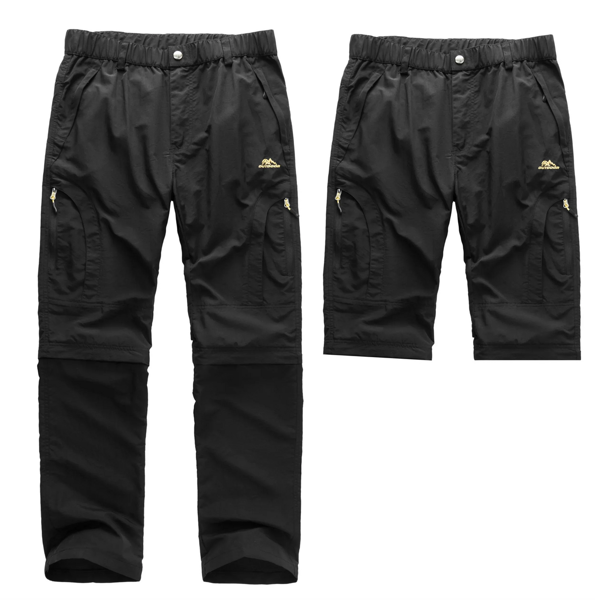 Men's zip-off hiking pants with quick-dry water-repellent fabric