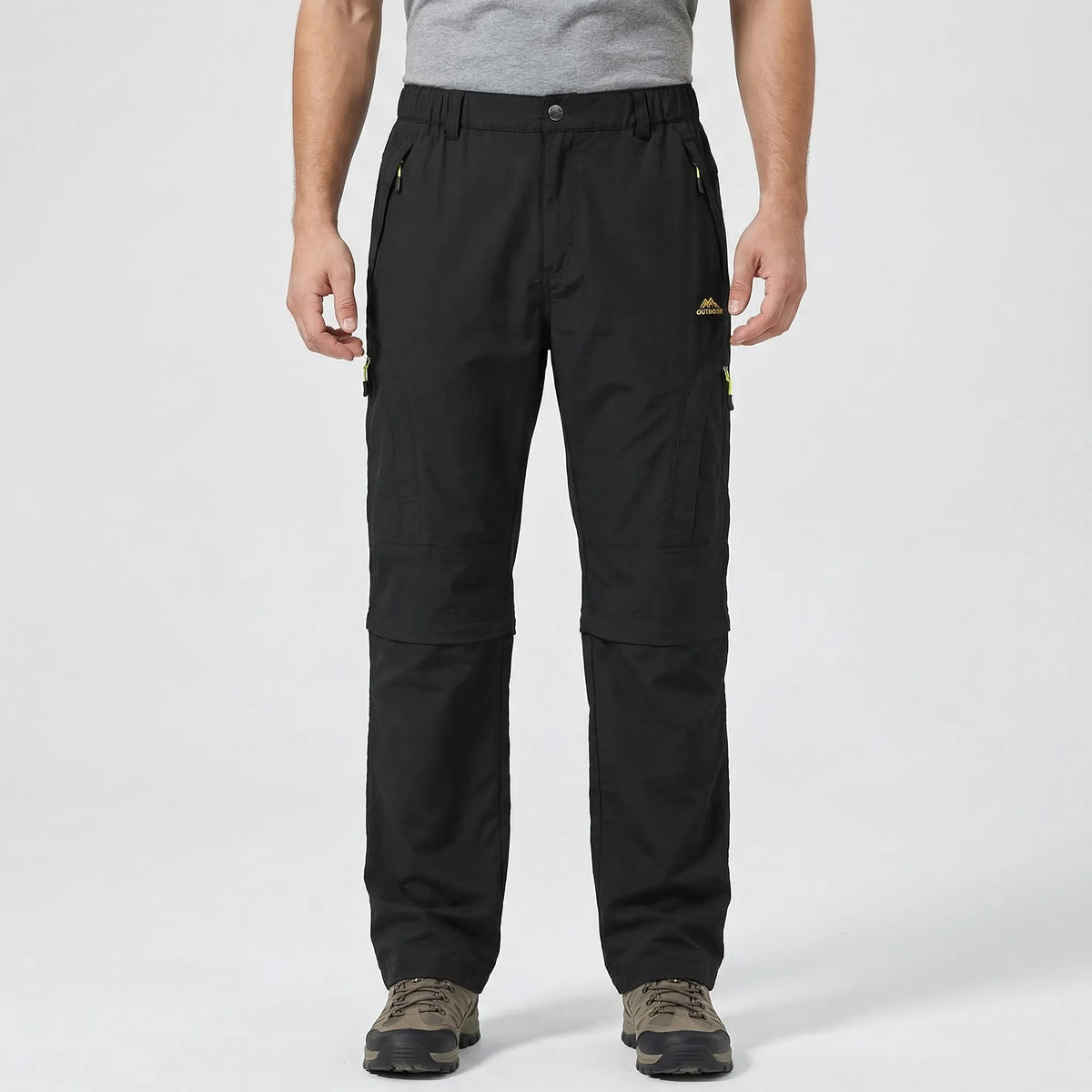 Men's zip-off hiking pants with quick-dry water-repellent fabric