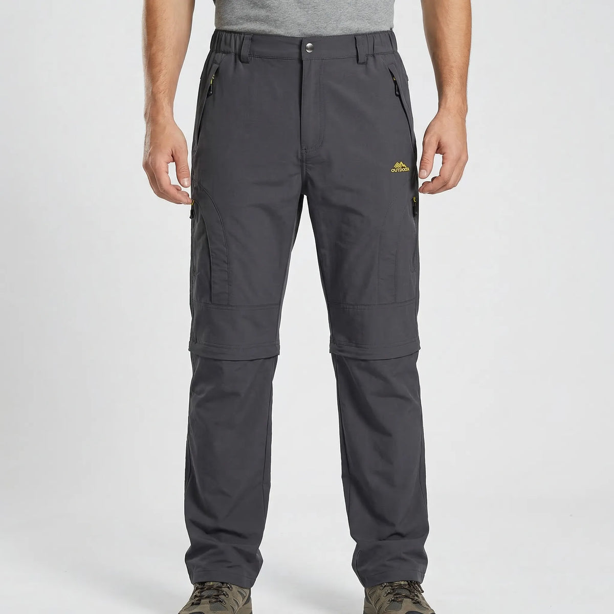 Men's zip-off hiking pants with quick-dry water-repellent fabric