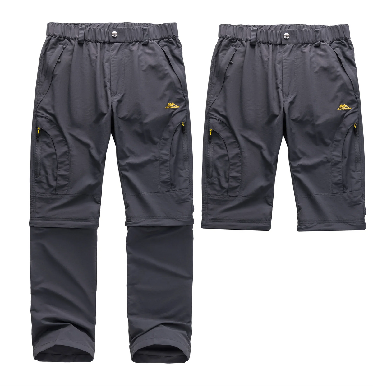 Men's zip-off hiking pants with quick-dry water-repellent fabric