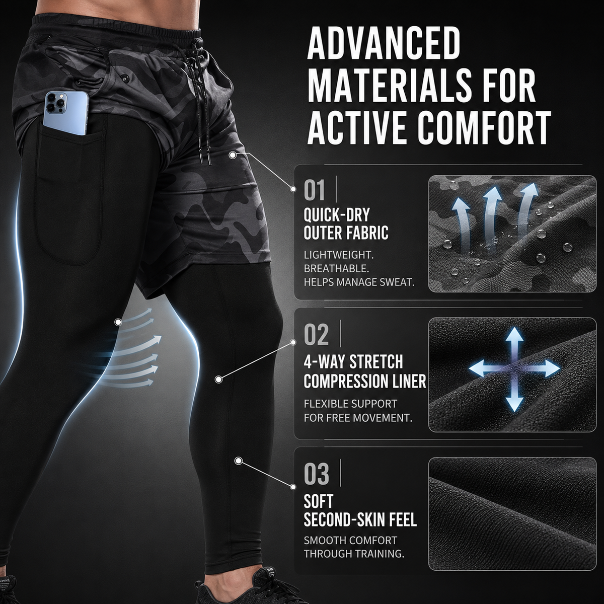 Celrien | RunVanta Two-in-One Training Pants