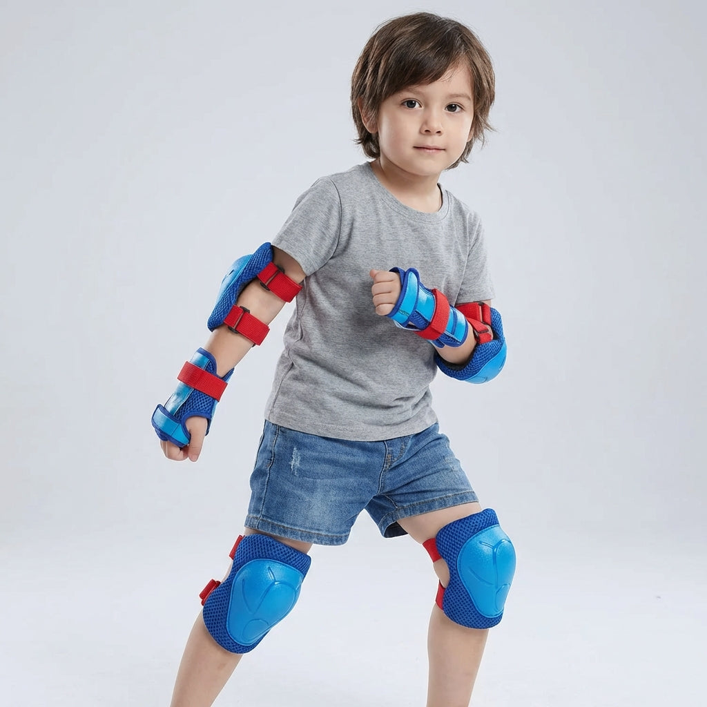 6-piece kids protection set with knee, elbow, and wrist guards