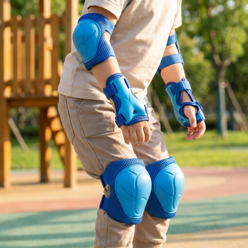 6-piece kids protection set with knee, elbow, and wrist guards