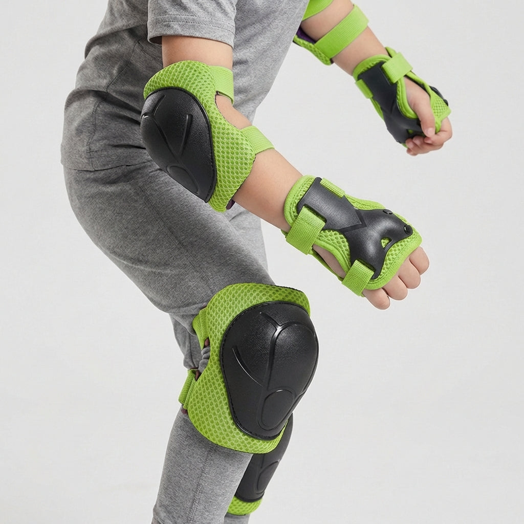 6-piece kids protection set with knee, elbow, and wrist guards