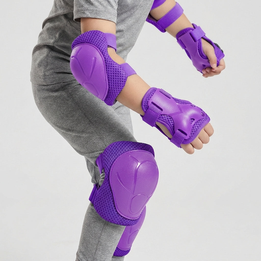 6-piece kids protection set with knee, elbow, and wrist guards