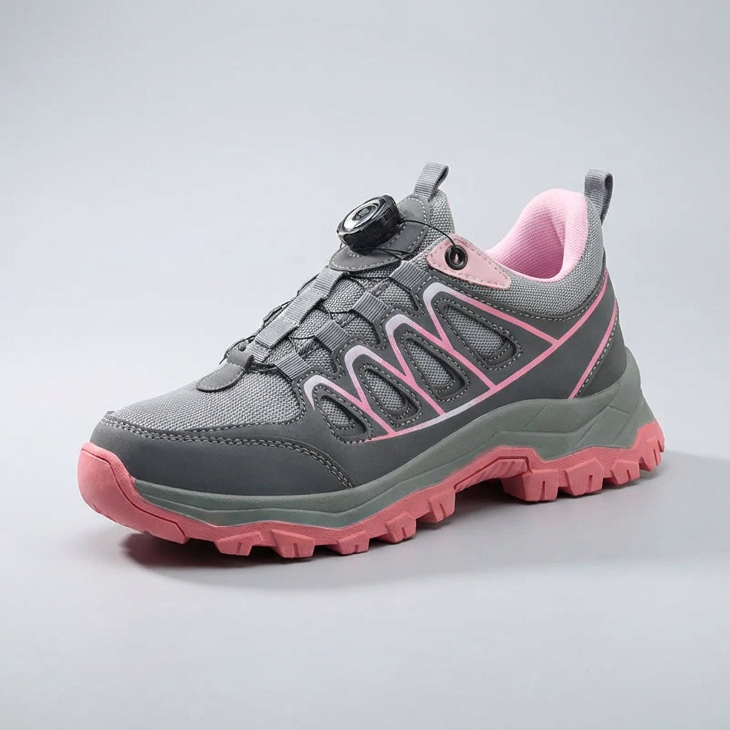 Women's safety sneaker with reinforced toe cap and slip-resistant sole