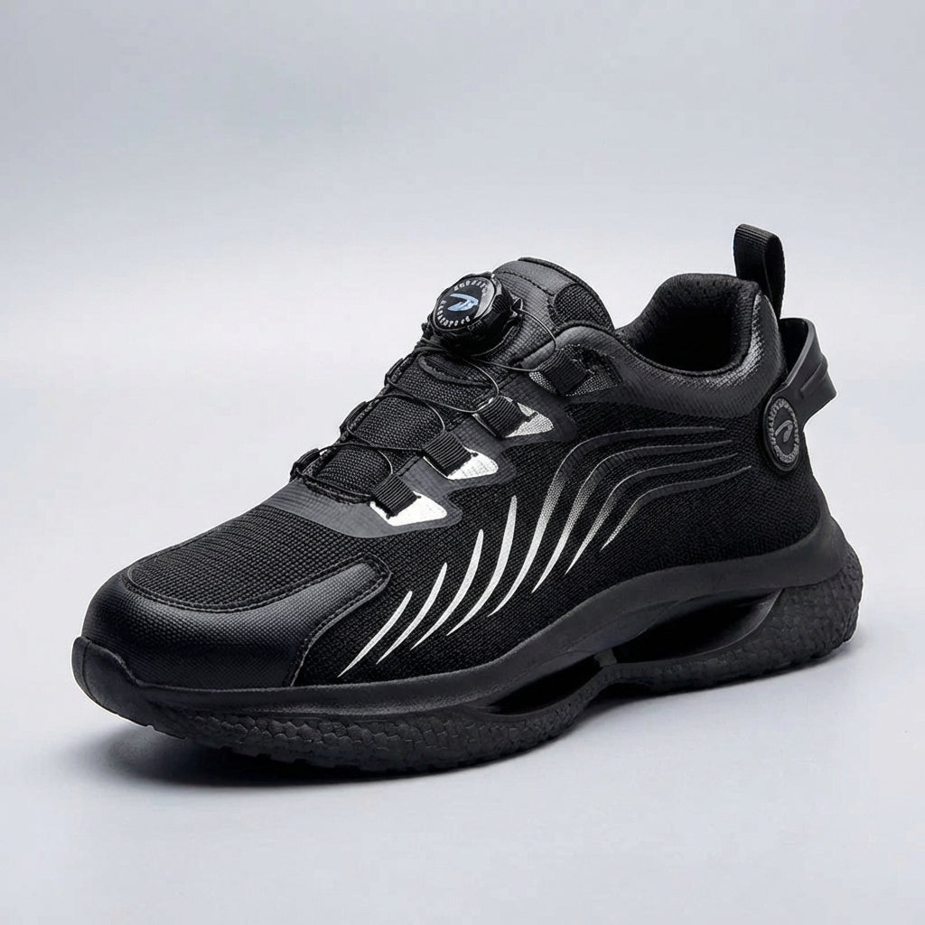 Men's low profile safety sneaker with dial closure and puncture protection