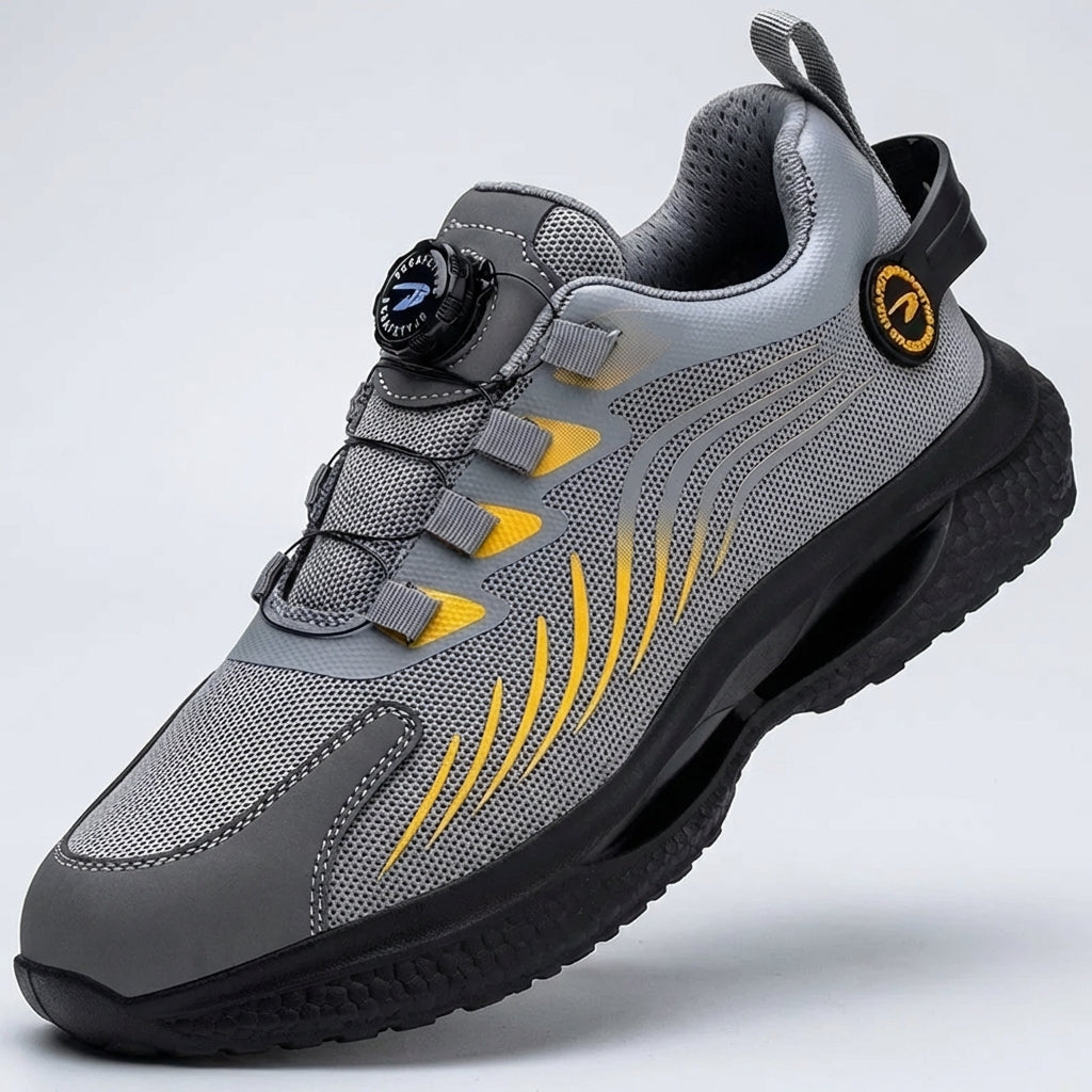 Men's low profile safety sneaker with dial closure and puncture protection
