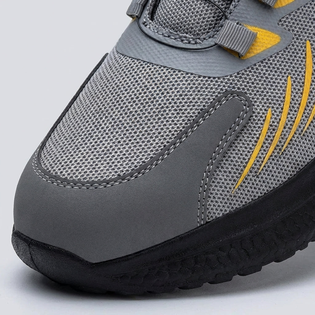 Men's low profile safety sneaker with dial closure and puncture protection
