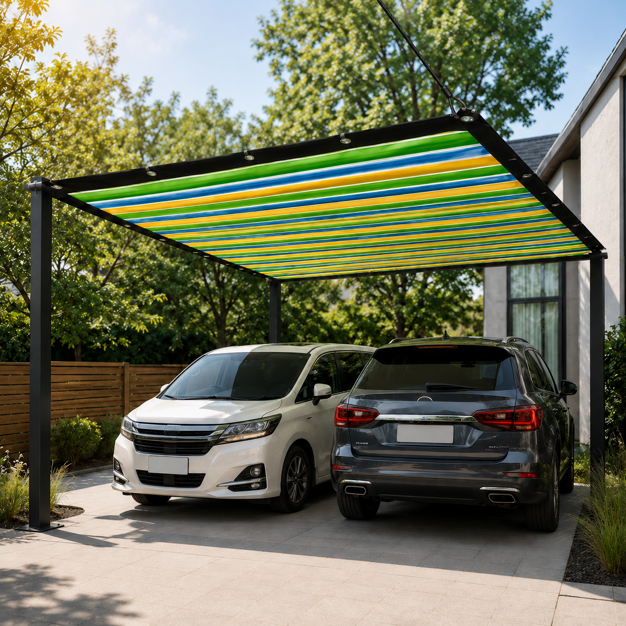 Celrien | ShadeLoom Striped Outdoor Shade Canopy