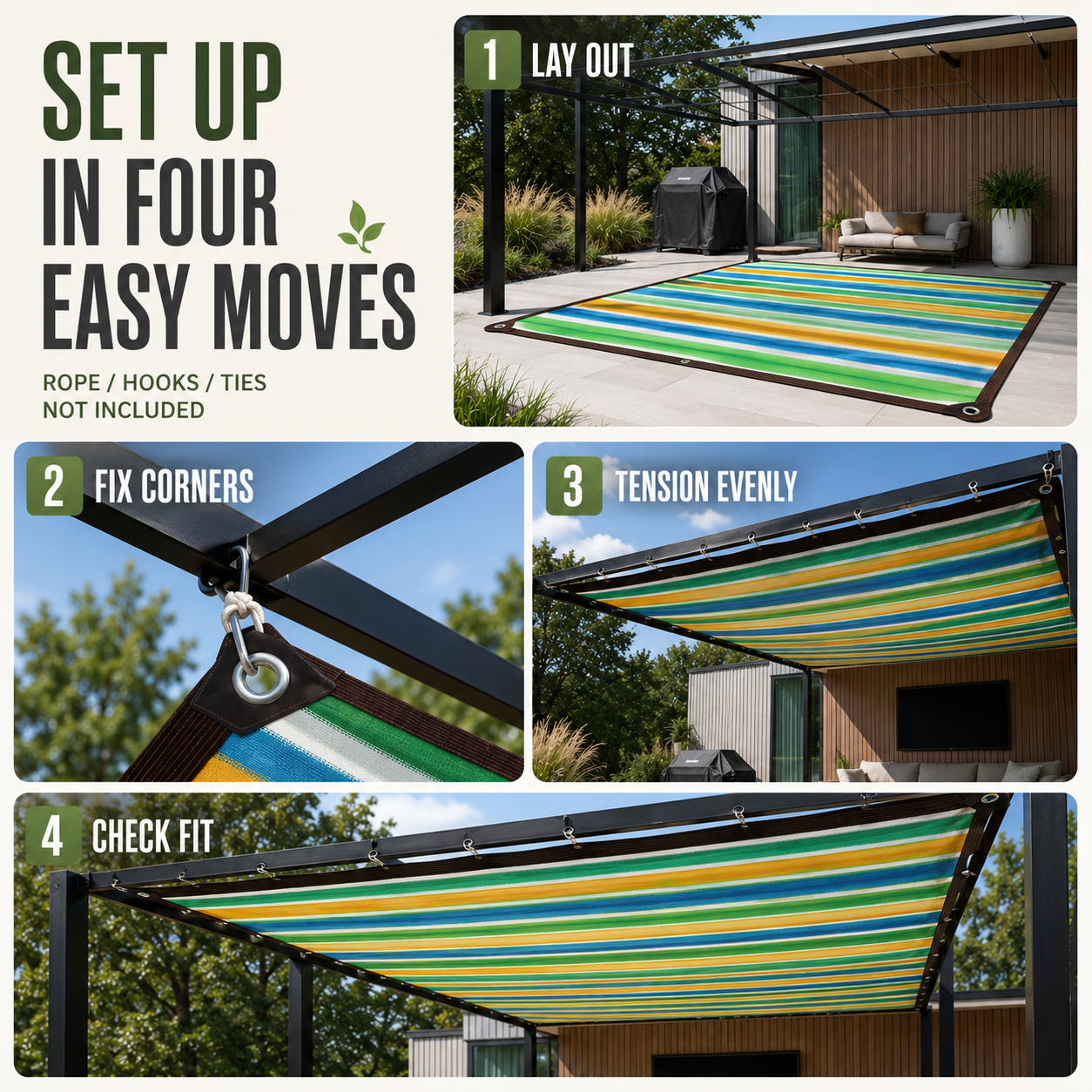 Celrien | ShadeLoom Striped Outdoor Shade Canopy