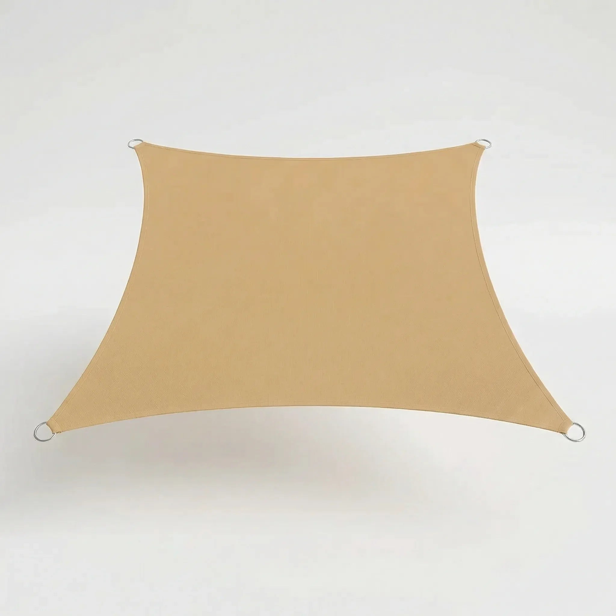 Rectangular outdoor shade sail with adjustable corner tension for patio and garden sun protection