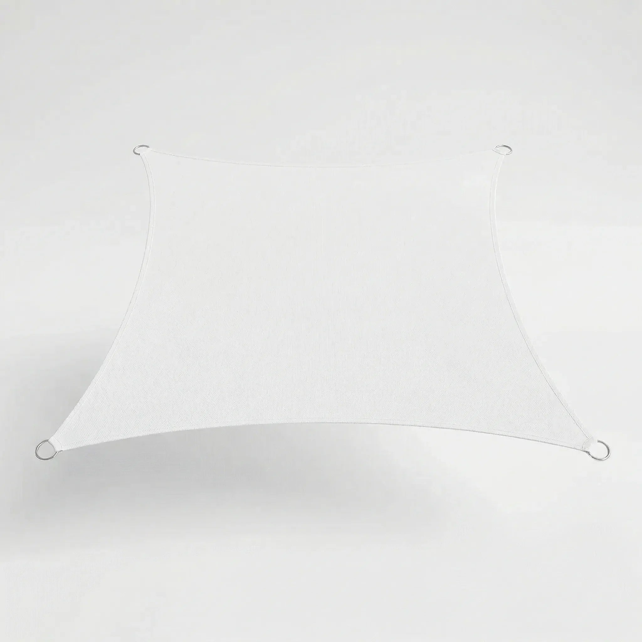 Rectangular outdoor shade sail with adjustable corner tension for patio and garden sun protection