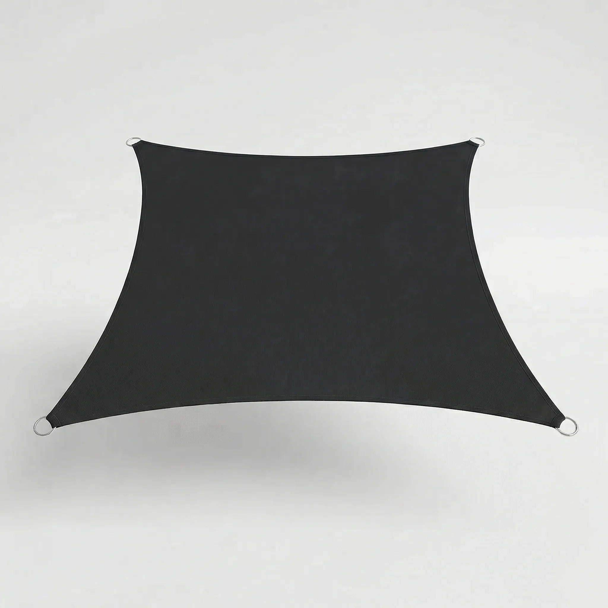 Rectangular outdoor shade sail with adjustable corner tension for patio and garden sun protection